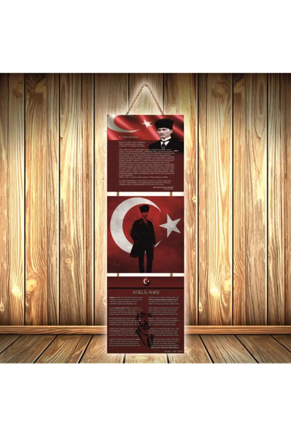 Mustafa Kemal Atatürk Tasarımlı Üçlü Retro Ahşap Poster Ü359 Mustafa Kemal Atatürk Tasarımlı Üçlü Retro Ahşap Poster Ü359