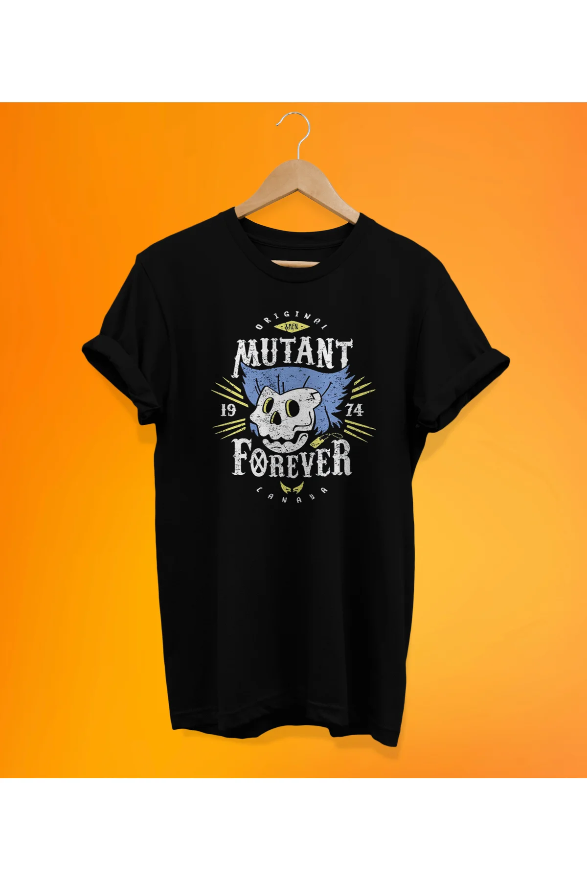 Mutant Wolverine Baskılı Siyah, %100 Pamuk Basic (Normal Beden) T