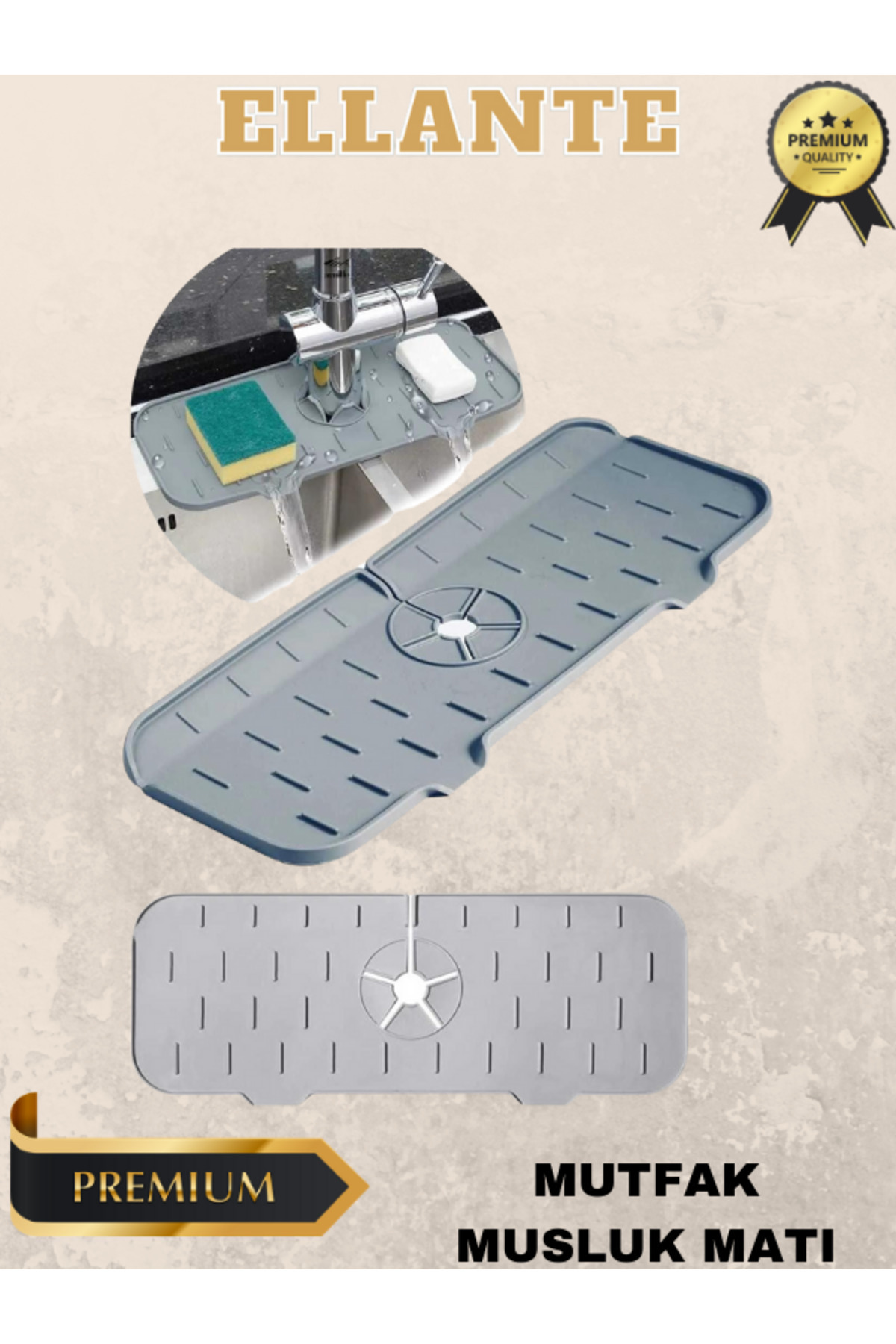 Mutfak Banyo Lavabo Kenarı Silikon Matı Silikon Musluk Su Sıçrama