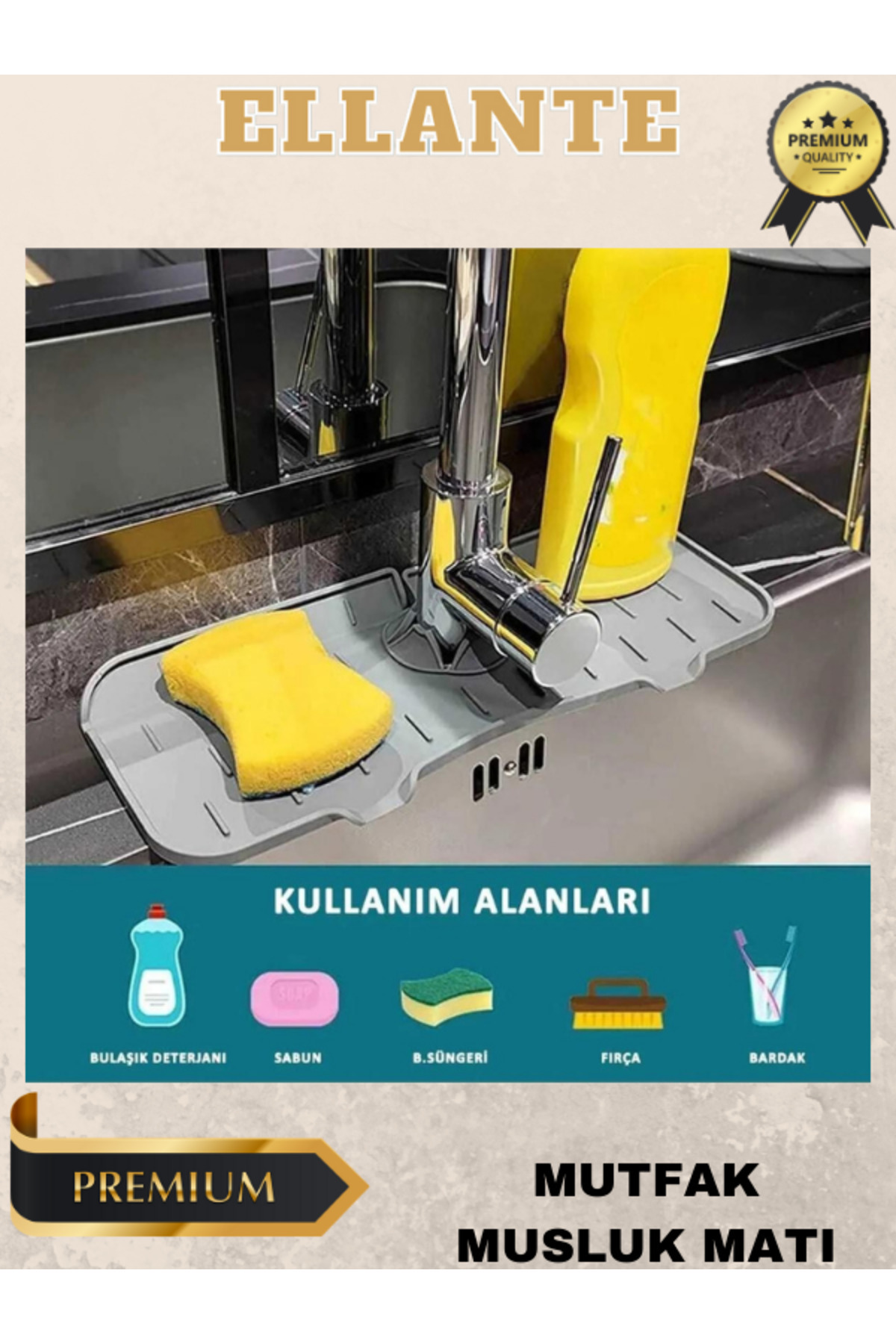 Mutfak Banyo Lavabo Kenarı Silikon Matı Silikon Musluk Su Sıçrama