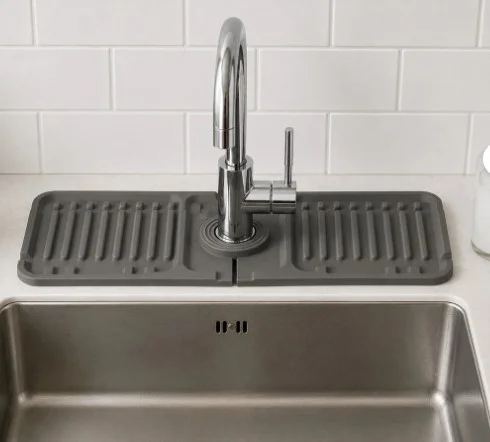 Mutfak Banyo Lavabo Kenarı Silikon Mat Gri