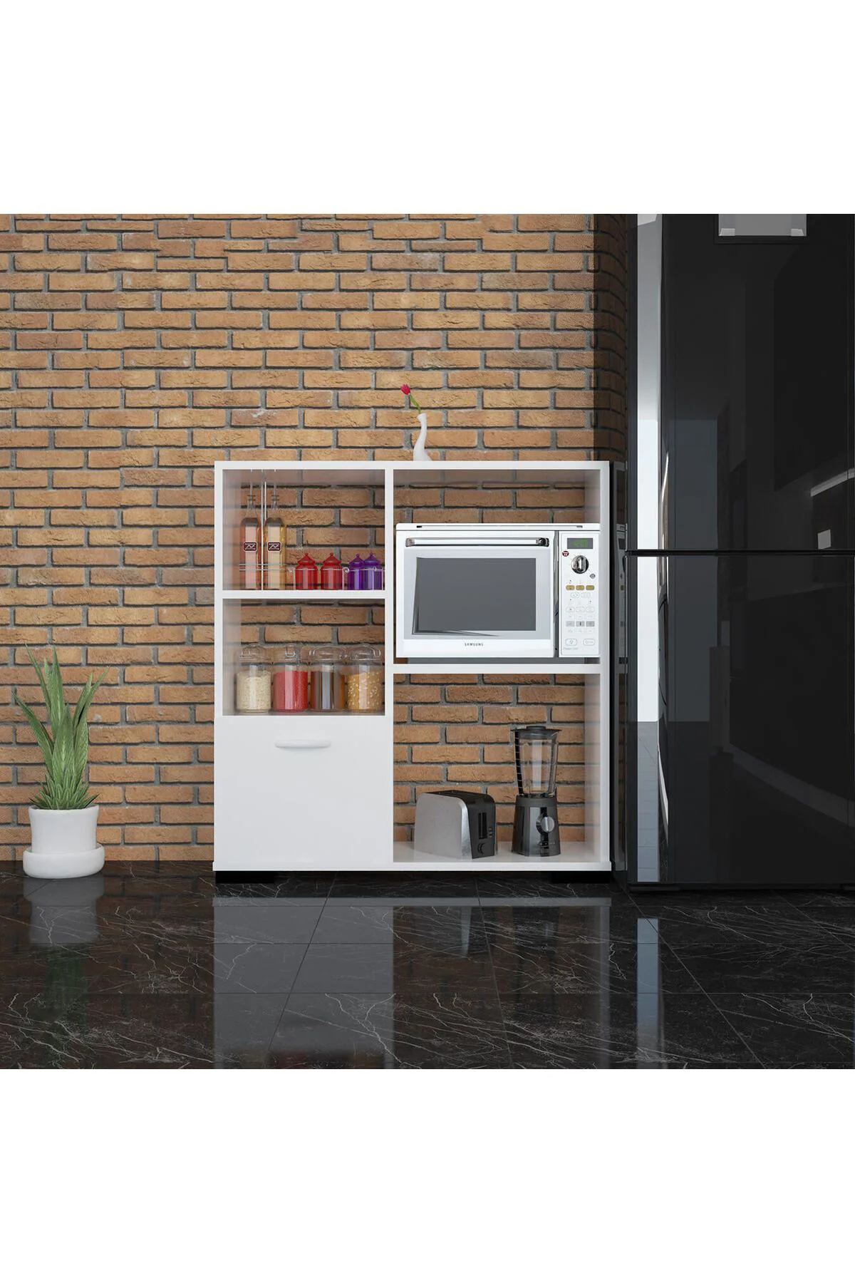 Mutfak Dolabı Mikro Dalga Dolabı Bolmeli Rarflı Dolap Ofis Dolabı