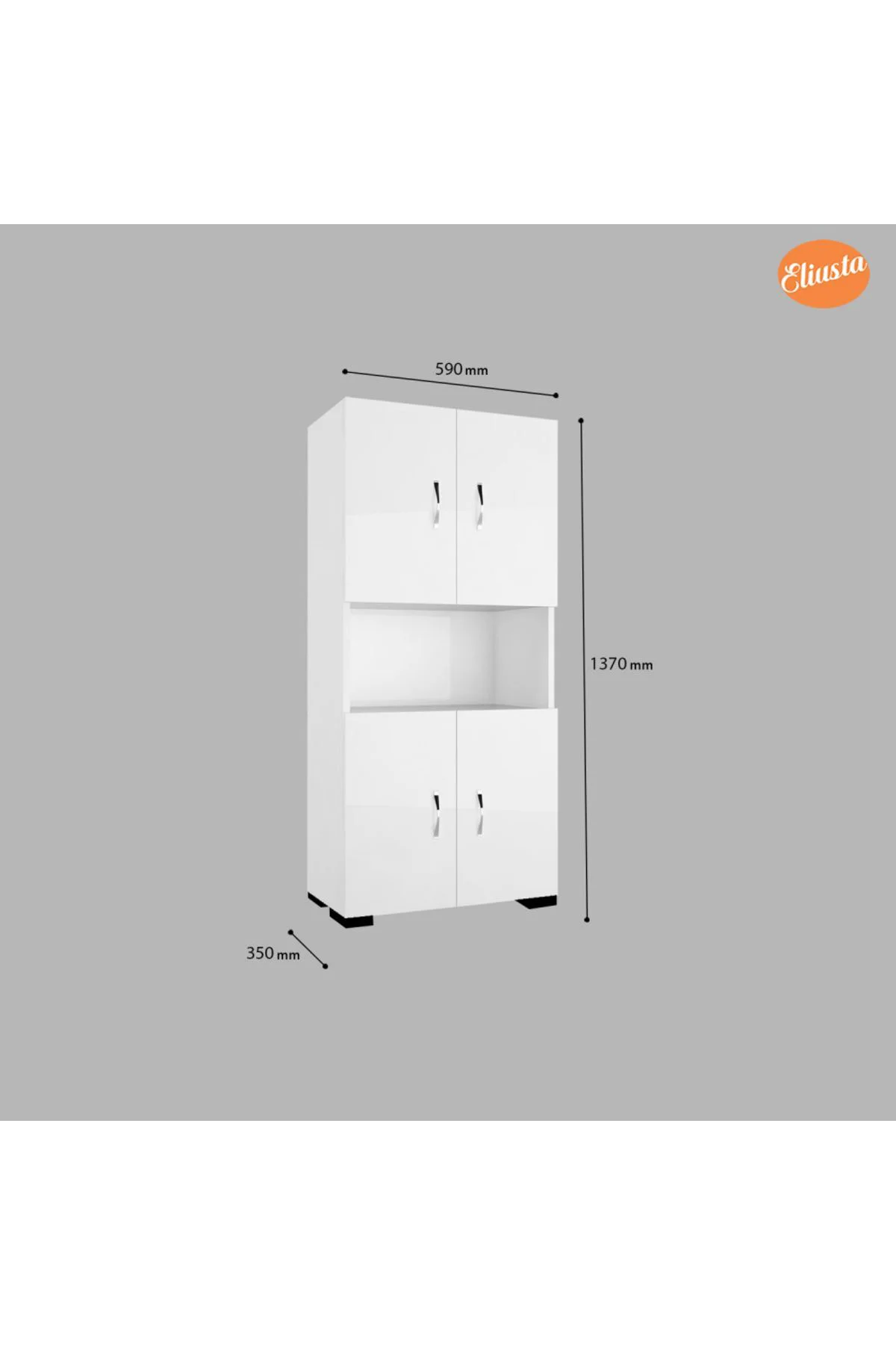 Mutfak Dolabı Minifırın Mikrodalga Dolabı 4 Kapaklı Çok Amaçlı Ba