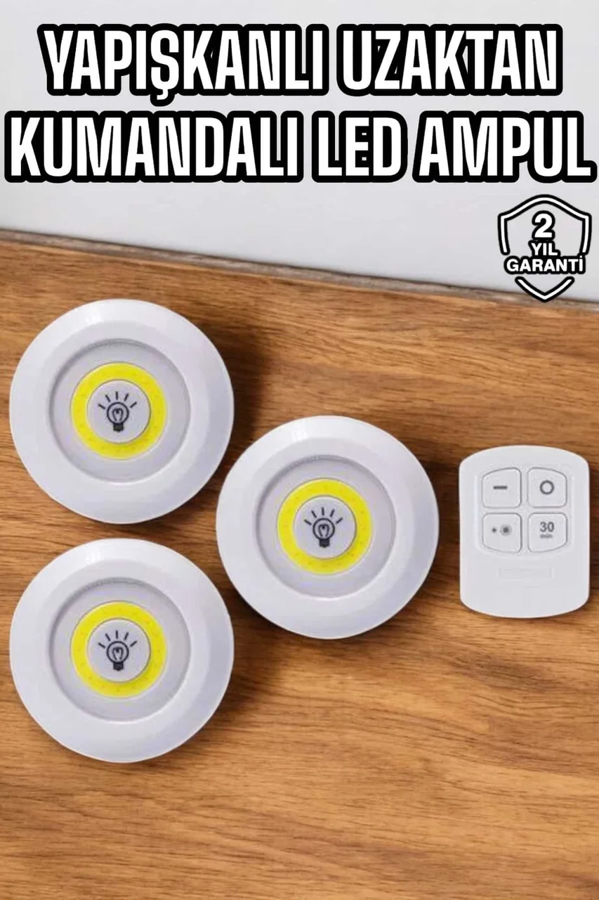 Mutfak Dolap Altı Işığı Uzaktan Kumandalı Yapışkanlı Kablosuz Pilli - Lisinya Diğer