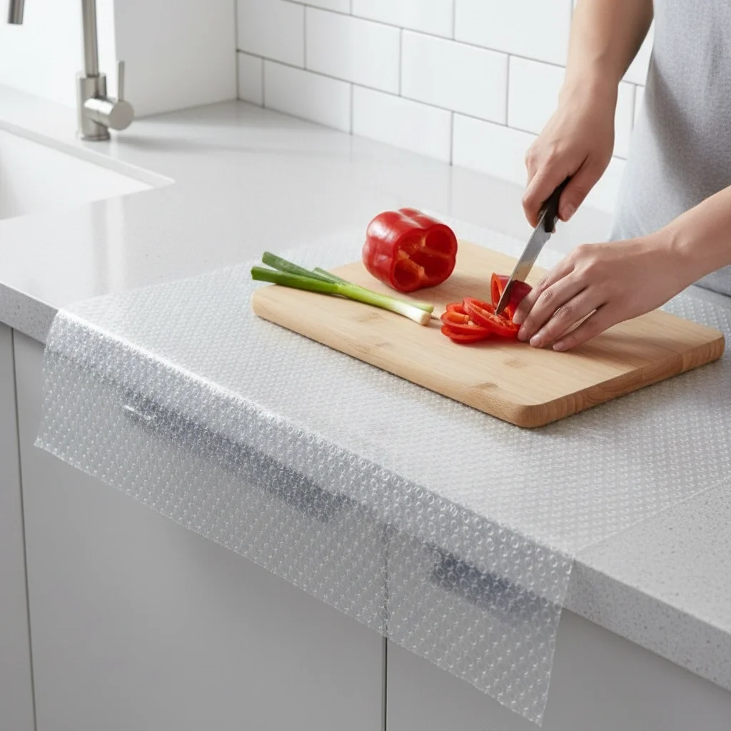 Mutfak Dolap İçi Kaydırmaz Şeffaf Raflık Örtüsü 45x300 cm Pvc Kor