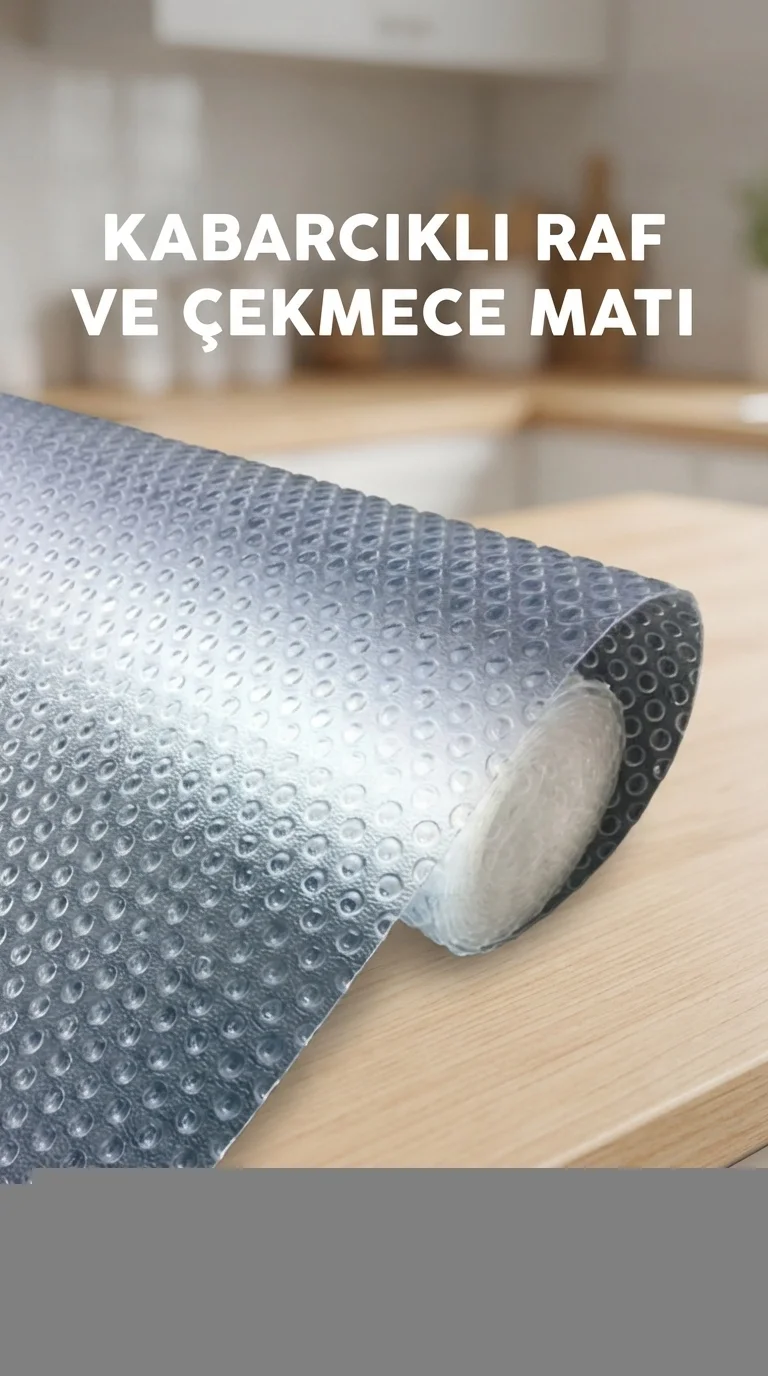 Mutfak Dolap İçi Şeffaf Kaydırmaz Raf Örtüsü 45x300 cm PVC Kaplam