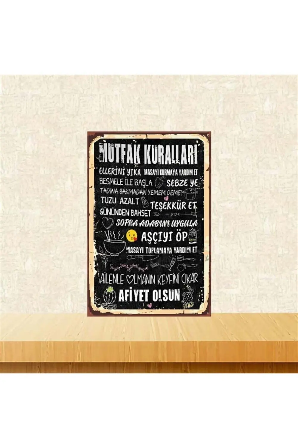 Mutfak Kuralları Retro Ahşap Poster 20 30cm Tkfx4074 Fiyatı, Yorumları ve Özellikleri