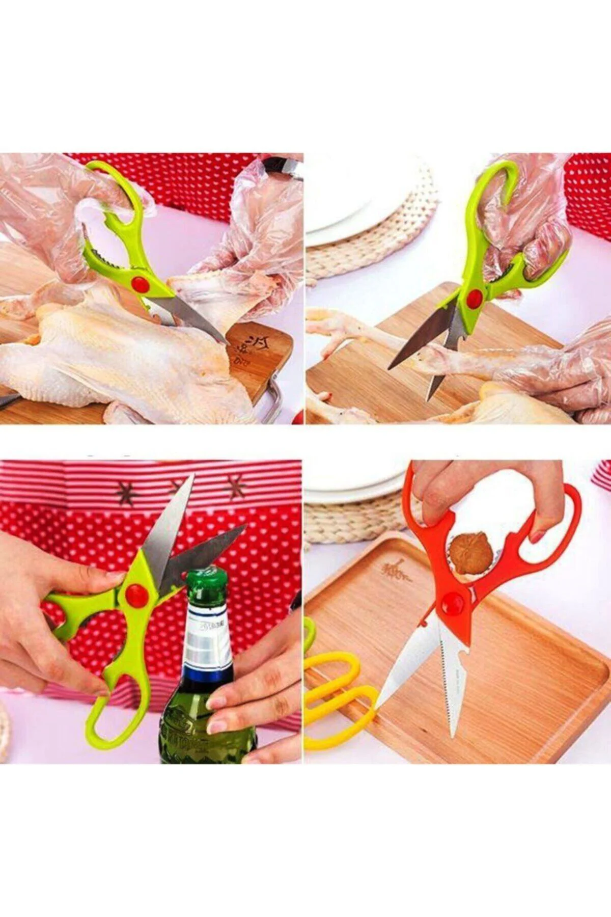 Mutfak Makası Paslanmaz Çelik Tavuk Kemik Makas Kesici Aşçı