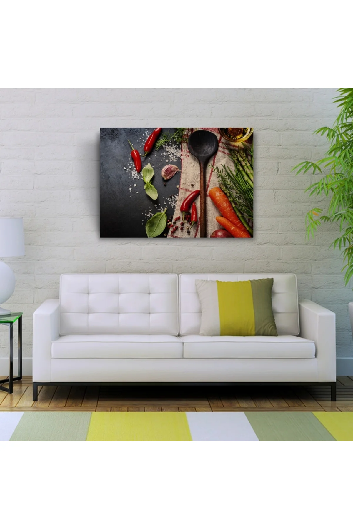 Mutfak Masasındaki Sebzeler Kanvas Tablo 50 x 70