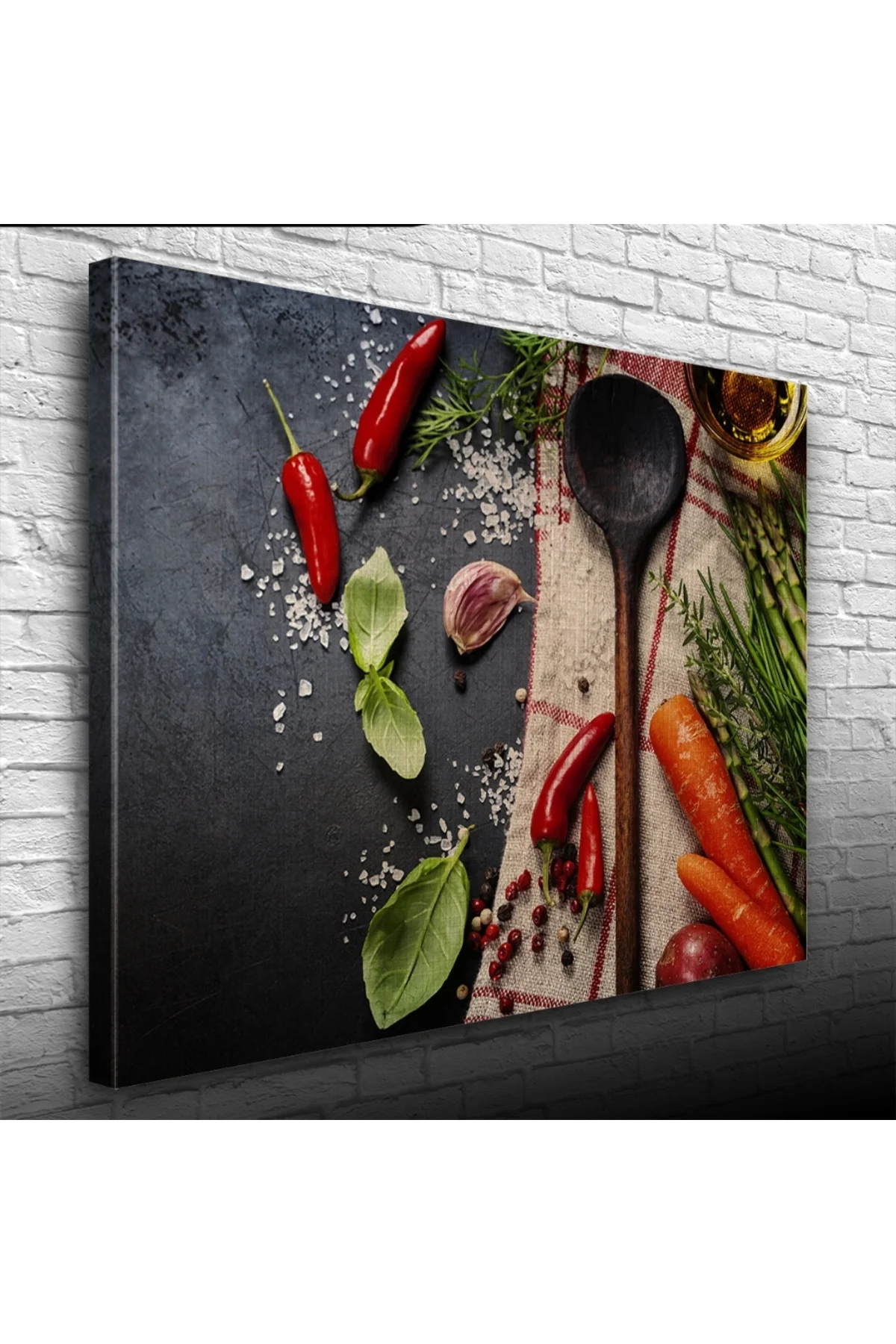 Mutfak Masasındaki Sebzeler Kanvas Tablo 50 x 70