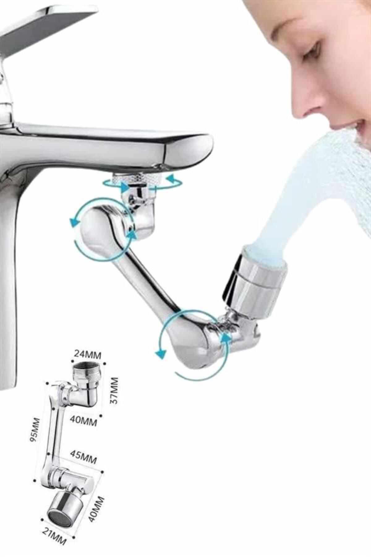 Mutfak Musluk Başlığı 1080 Derece Dönebilir Oynar Başlıklı Musluk