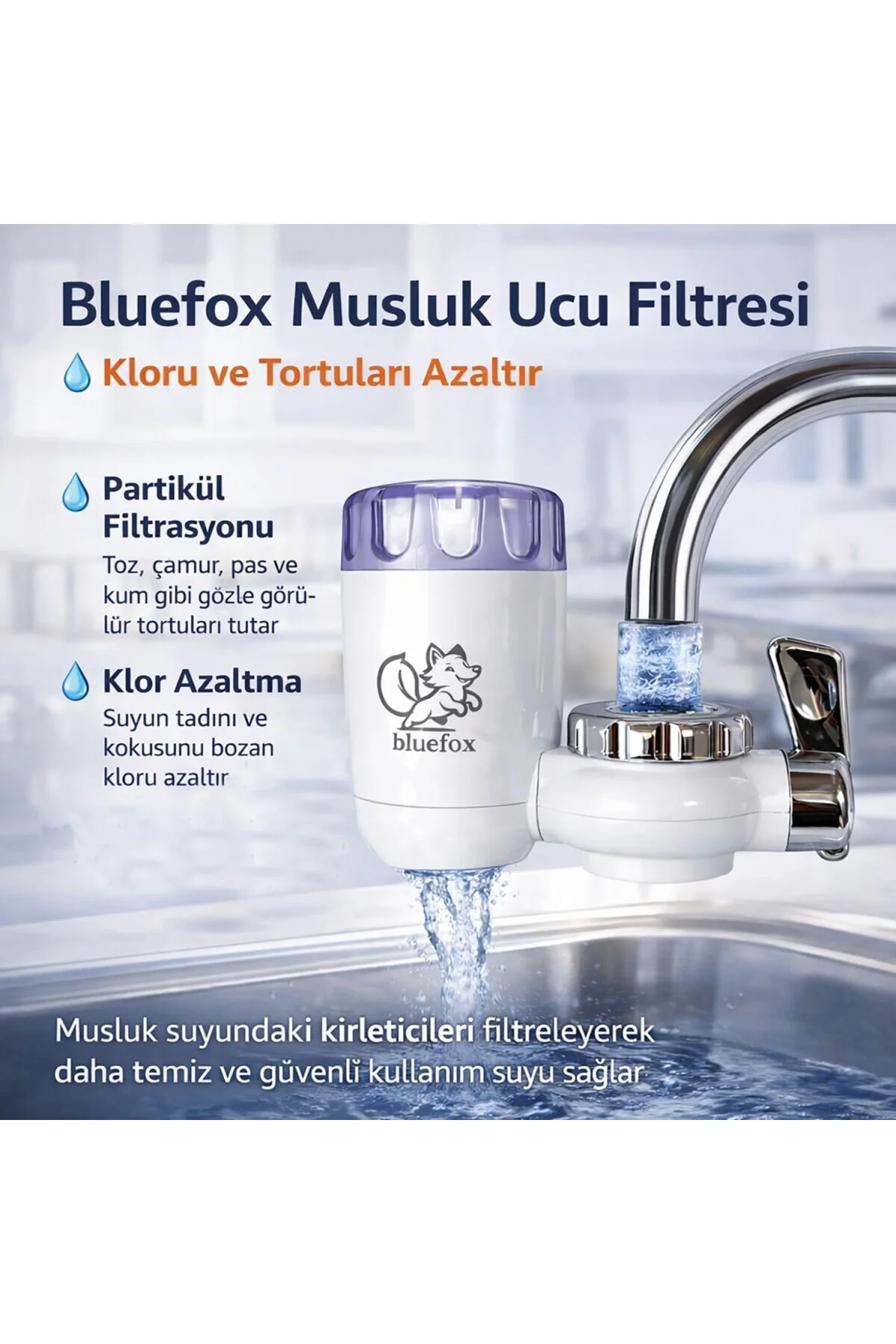 Mutfak Musluk Ucu Su Arıtma (Ver. II) - Klor ve Kireç Azaltıcı, O