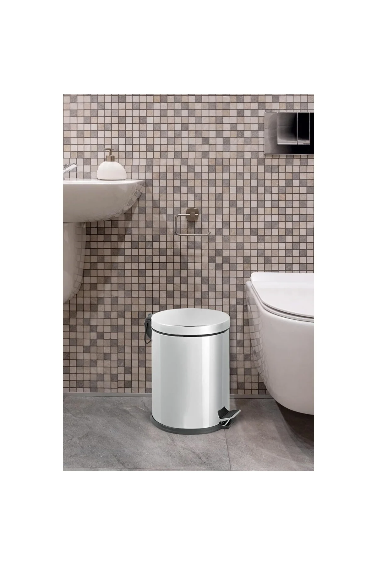 Mutfak Paslanmaz Çelik Pedallı Metal Çöp Kovası 20 Lt LüX Çöp Kovası Banyo