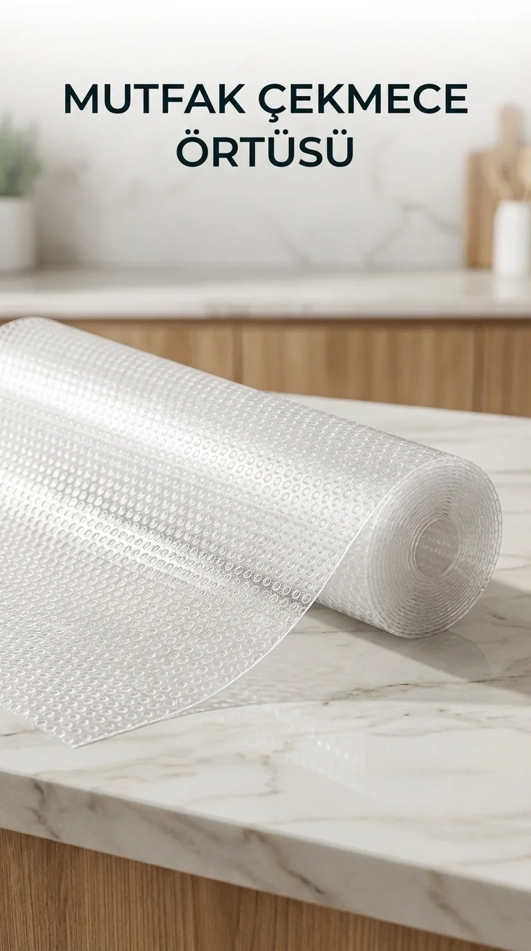 Mutfak Raf ve Çekmece İçin Şeffaf PVC Koruyucu Örtü 45x300 cm