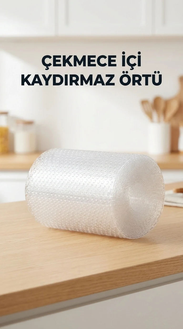 Mutfak Şeffaf Kaydırmaz PVC Raf Örtüsü 45x300 cm Dolap İçi Koruyu