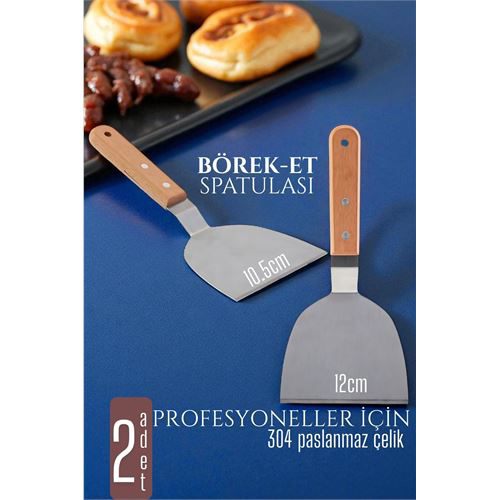 Mutfak Spatulası- Hamur Börek Et Spatulası 10,5 ve 12 cm 2'li SET