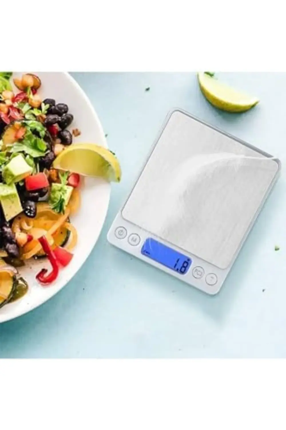 Mutfak Tartı, 3 KG Kapasite, 0.1 Gr, LCD Ekran, Mutfak ve Kuyumcu