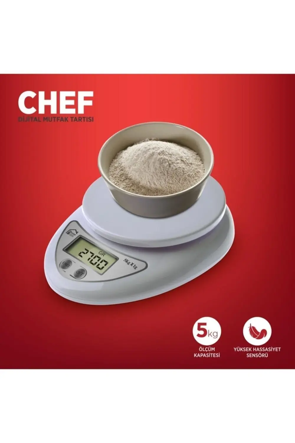 Mutfak Tartısı Dijital Akıllı HP05 Beyaz