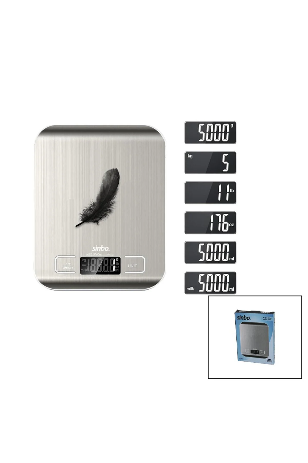 MUTFAK TARTISI TERAZİ İNOX LCD EKRAN 5KG/1GR
