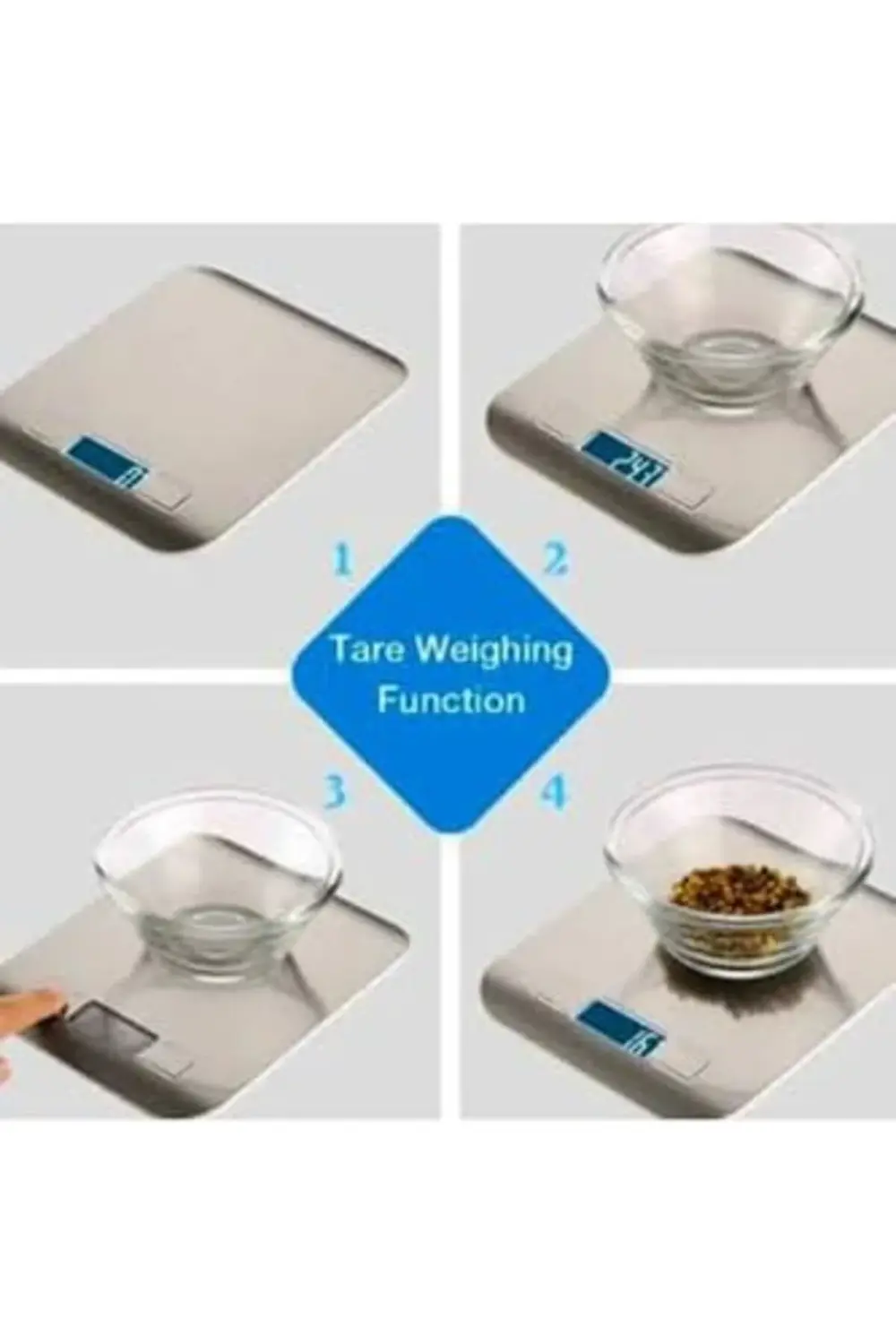 Mutfak Terazisi Paslanmaz Çelik Elektronik Lcd Ağırlık 5 Kg Ölçek