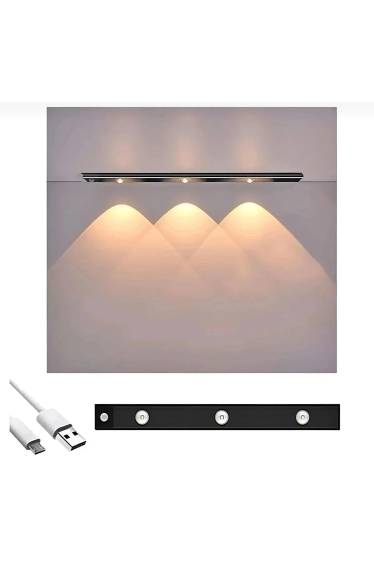 Mutfak Tezgah Altı Dekoratif Şarjlı Led Aydınlatma Armatür 40 Cm 