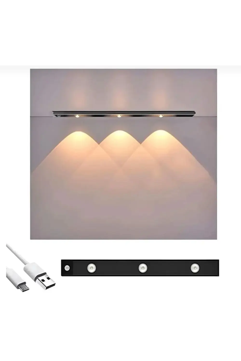 Mutfak Tezgah Altı Dekoratif Şarjlı Led Aydınlatma Armatür 40 Cm