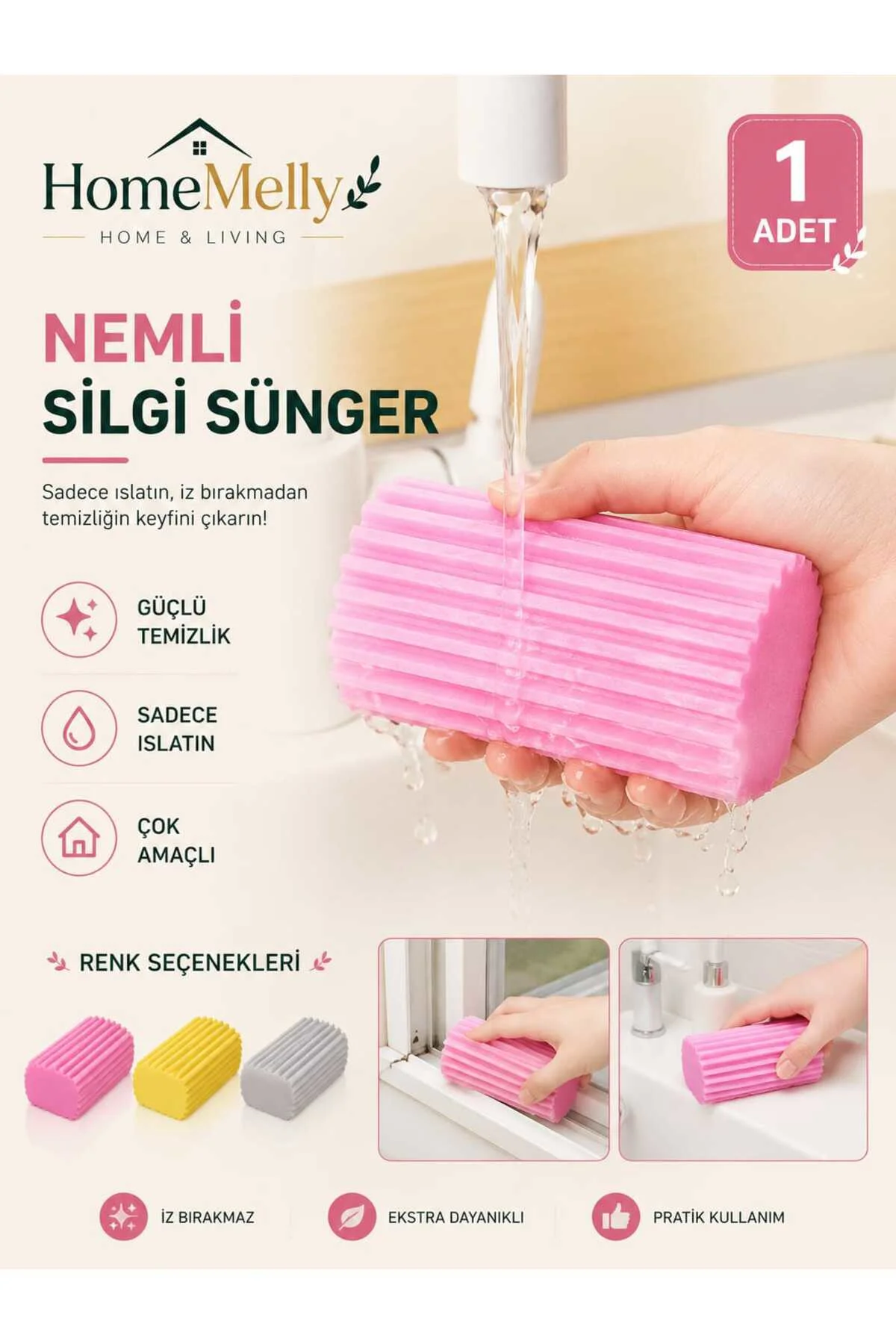 Mutfak ve Banyo İçin Çok Amaçlı Bulaşık veTemizlik Süngeri Toz Su Kir Emici Çok Amaçlı Sünger