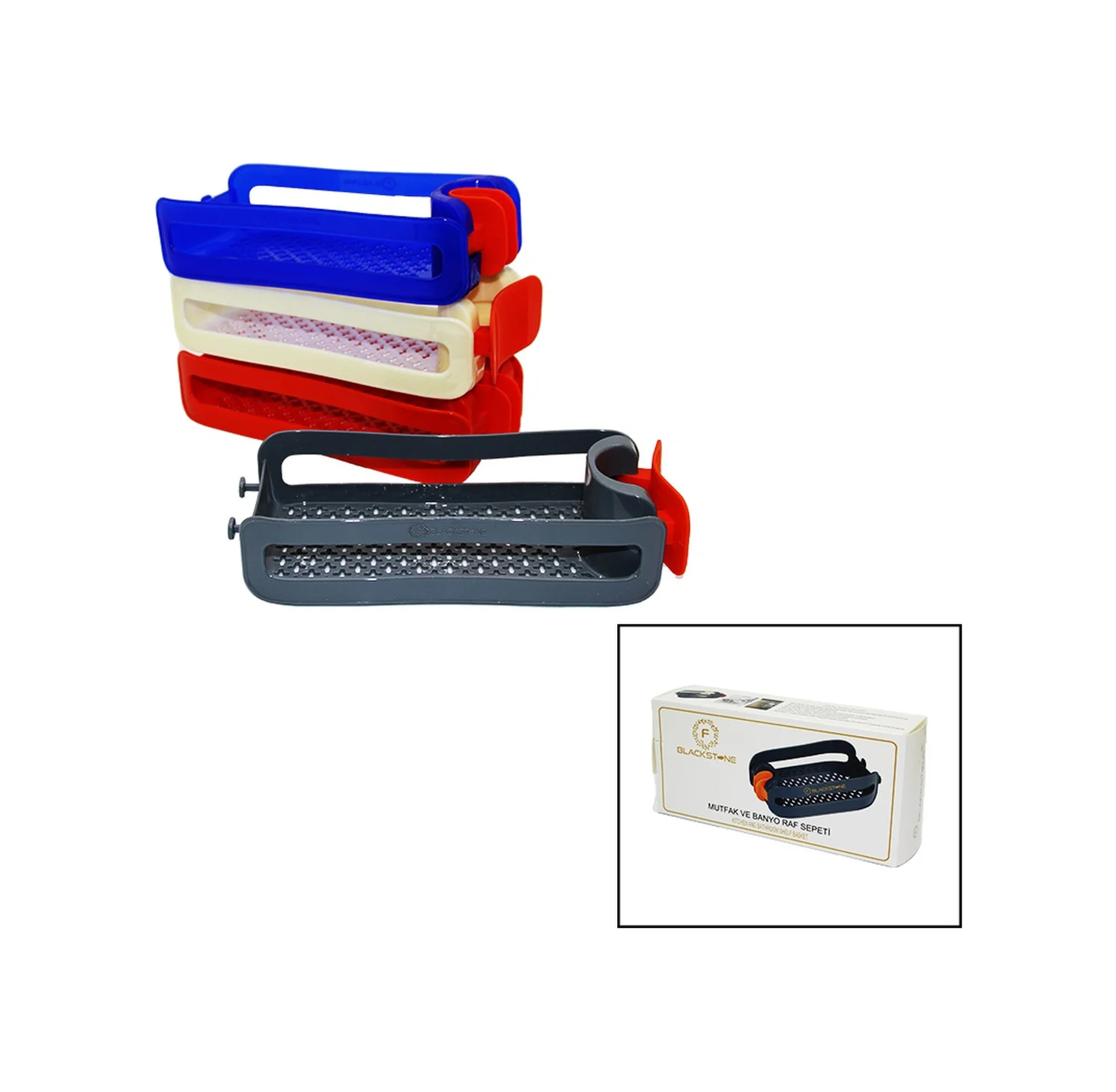 Mutfak Ve Banyo Raf Sepeti Silikon Tutacaklı 21-30mm 5224 Diğer