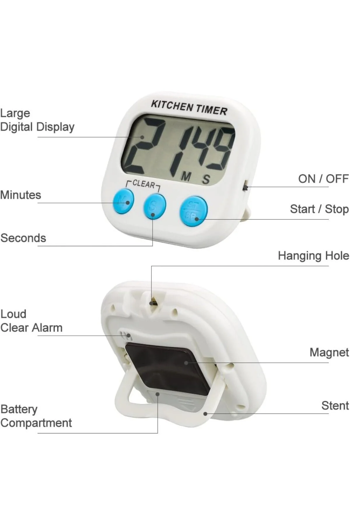 Mutfak zamanlayıcı, Topist dijital mutfak saati/elektronik zamanlayıcı/mutfak saati/Kochentimer