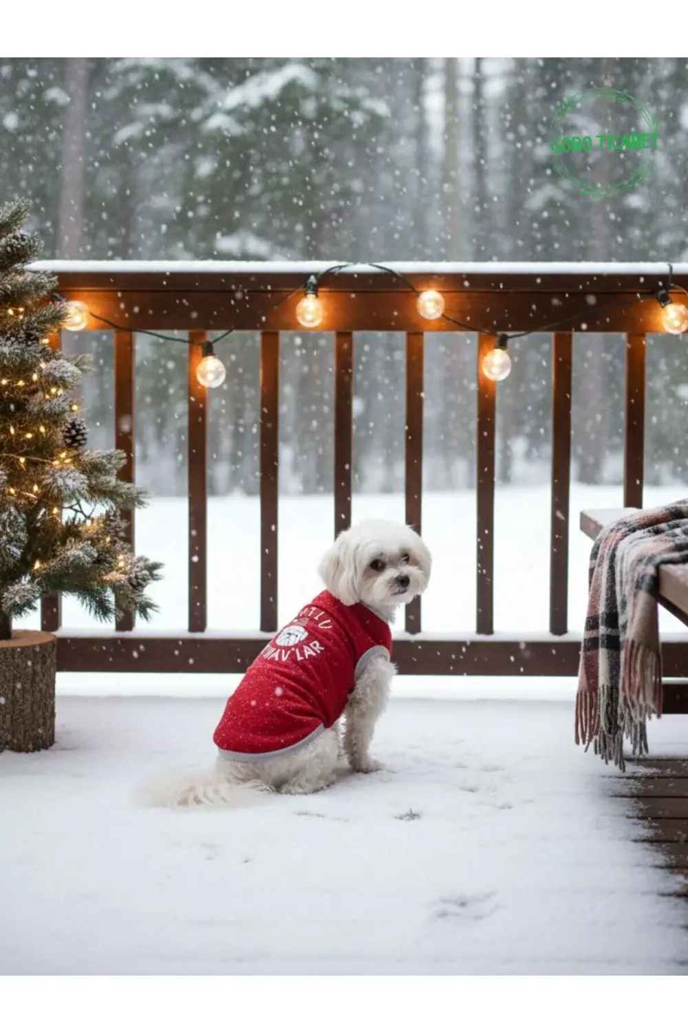 MUTLU HAV HAV'LAR Baskılı Yılbaşı Temalı Kedi ve Köpek Kıyafeti E