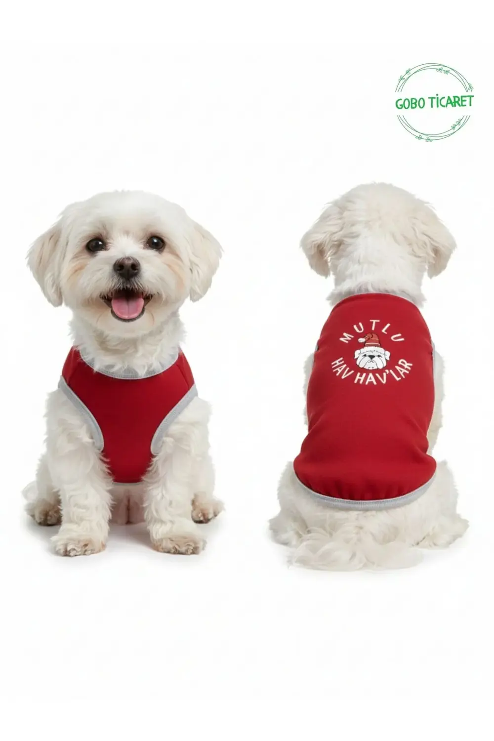MUTLU HAV HAV'LAR Baskılı Yılbaşı Temalı Kedi ve Köpek Kıyafeti E