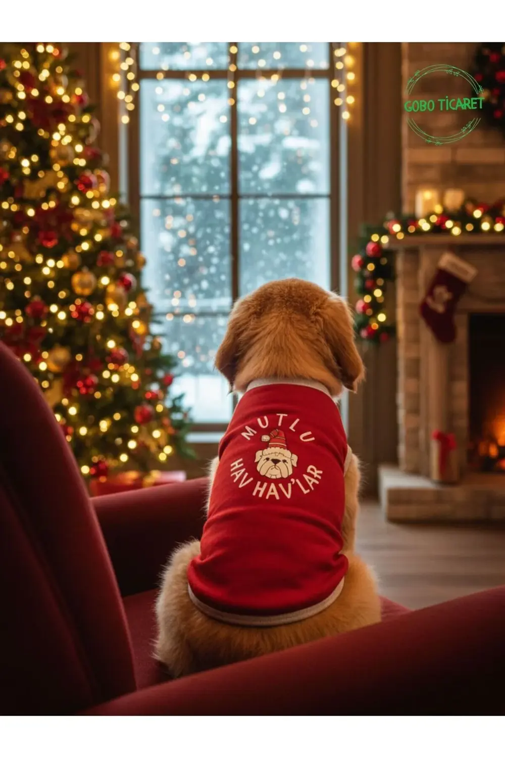 MUTLU HAV HAV'LAR Baskılı Yılbaşı Temalı Kedi ve Köpek Kıyafeti E