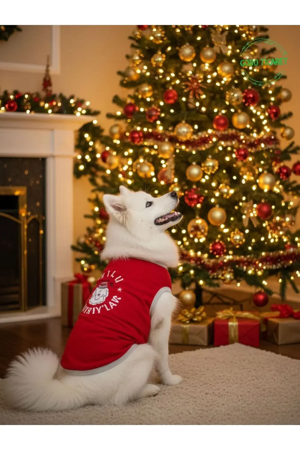 MUTLU HAV HAV'LAR Baskılı Yılbaşı Temalı Kedi ve Köpek Kıyafeti E