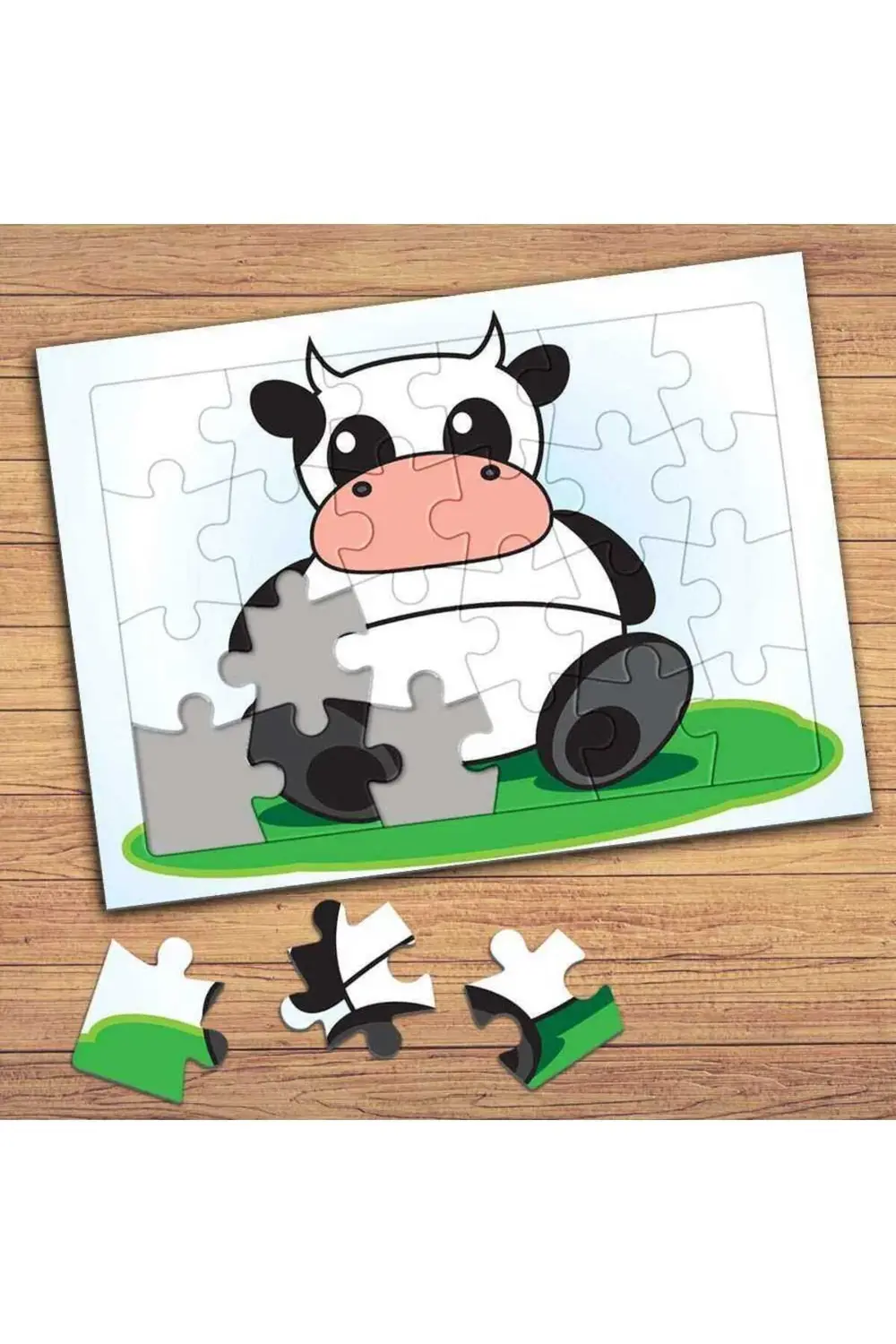 Mutlu İnek Çocuklara Özel Puzzle Yapboz Tablo-66504