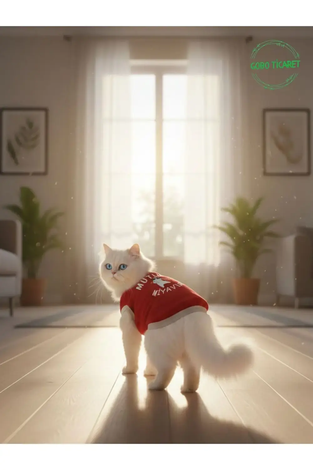 MUTLU MİYAV'LAR Baskılı Yılbaşı Temalı Kedi ve Köpek Kıyafeti Elb