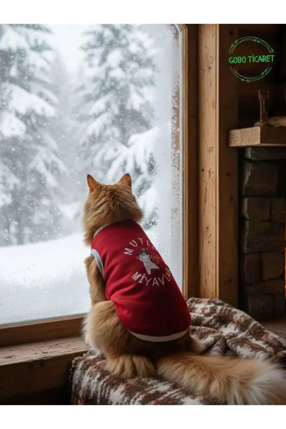 MUTLU MİYAV'LAR Baskılı Yılbaşı Temalı Kedi ve Köpek Kıyafeti Elb
