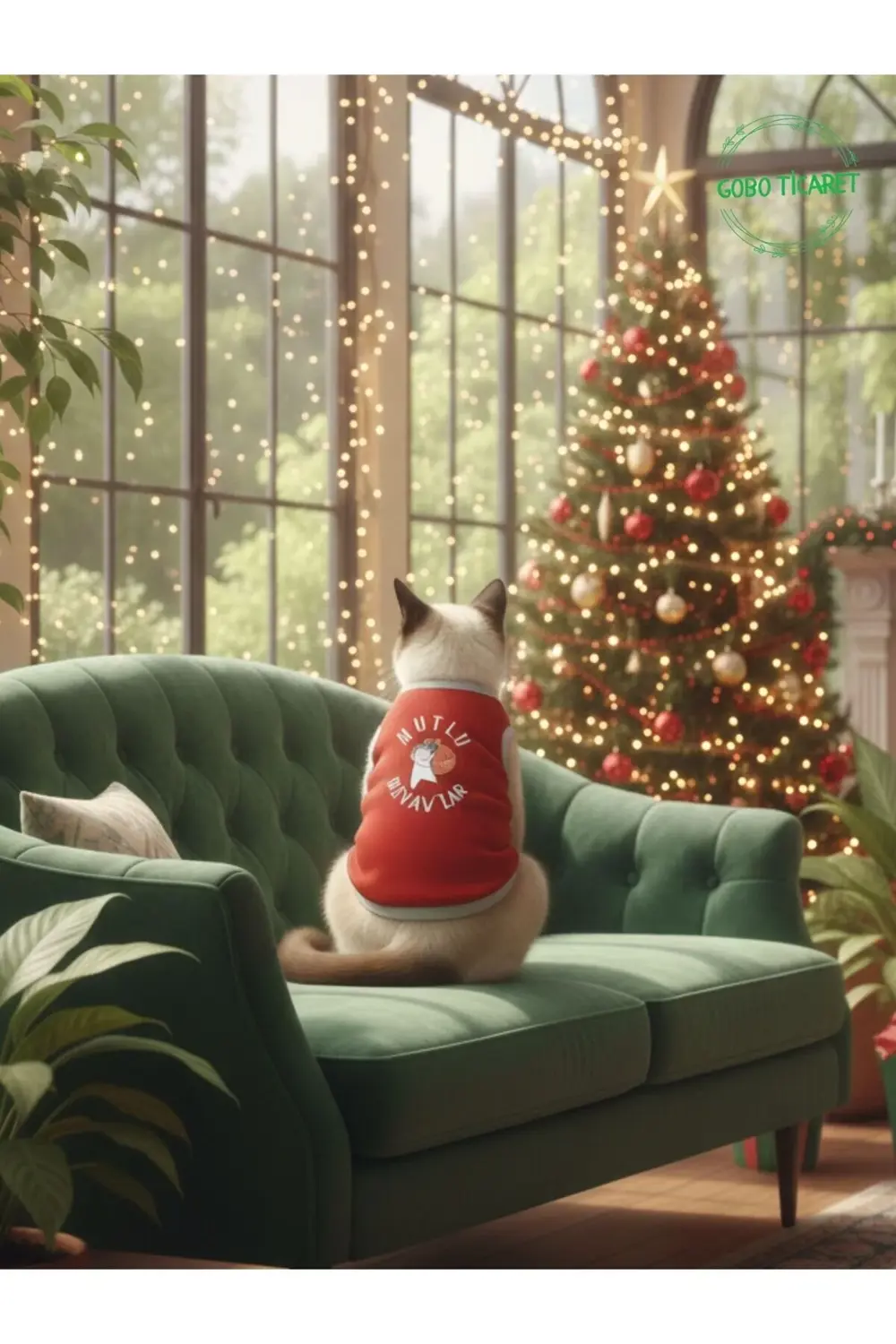 MUTLU MİYAV'LAR Yılbaşı Temalı Kedi ve Köpek Kıyafeti Elbisesi No