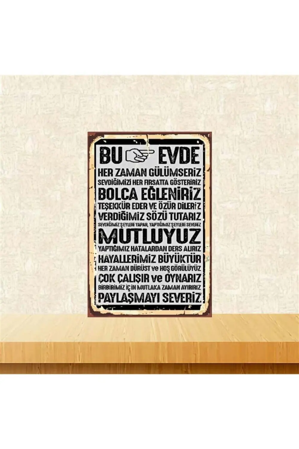 Mutluyuz Retro Ahşap Poster 20-30 cm Tkfx3997