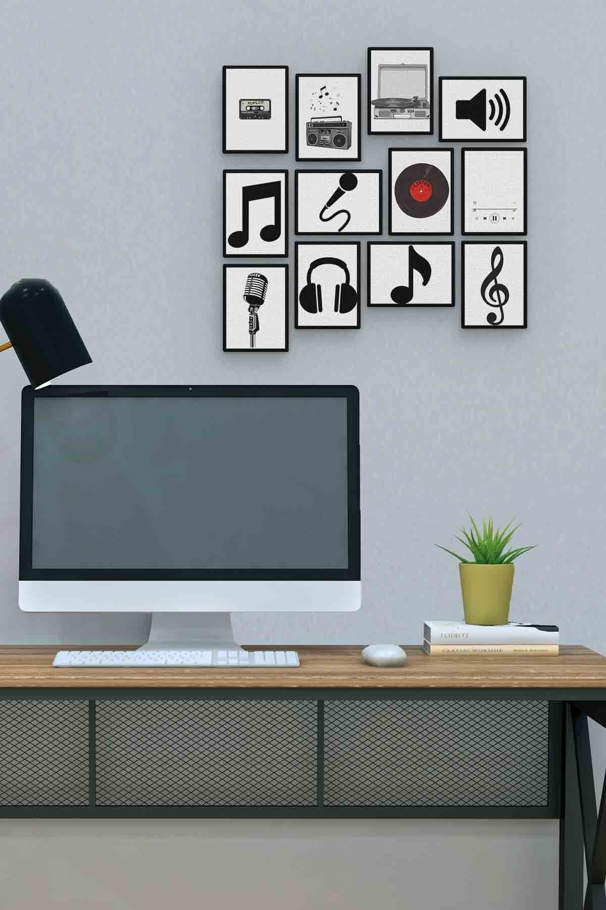 Müzik 12 Parça Mdf (ahşap) Tablo Ofis Boyu  Fiyatı, Yorumları ve Özellikleri