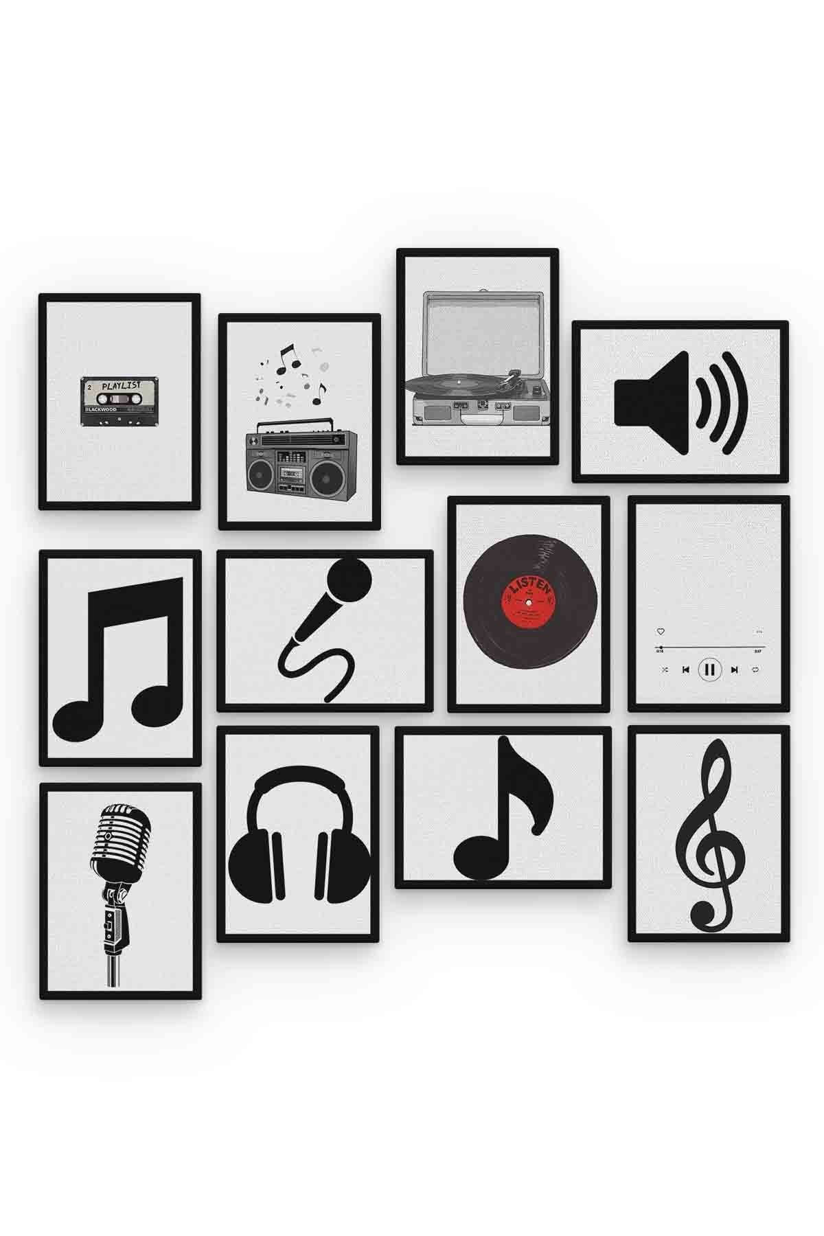 Müzik 12 Parça Mdf (ahşap) Tablo Ofis Boyu  Fiyatı, Yorumları ve Özellikleri