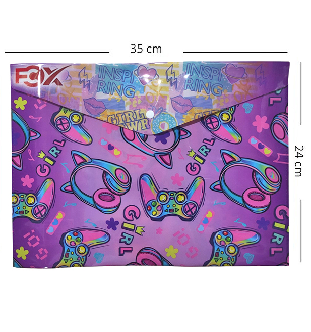 Müzik Desenli Çıt Çıtlı Zarf Dosya - 1 Adet