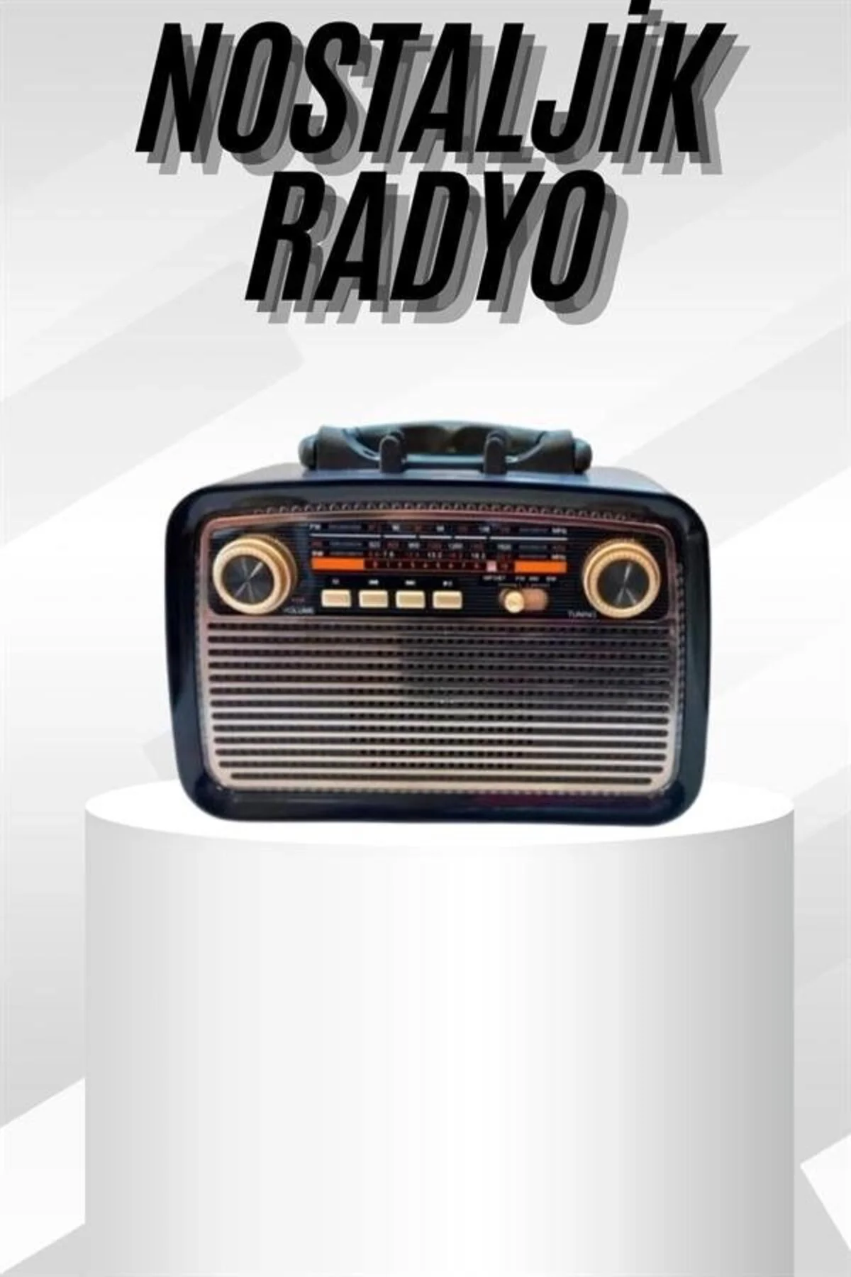 Müzik Kutusu Bluetooth Bağlantılı El Fenerli Nostaljik Tasarım Radyo