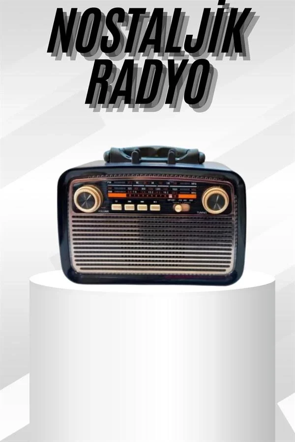 Müzik Kutusu Bluetooth Bağlantılı El Fenerli Nostaljik Tasarım Ra