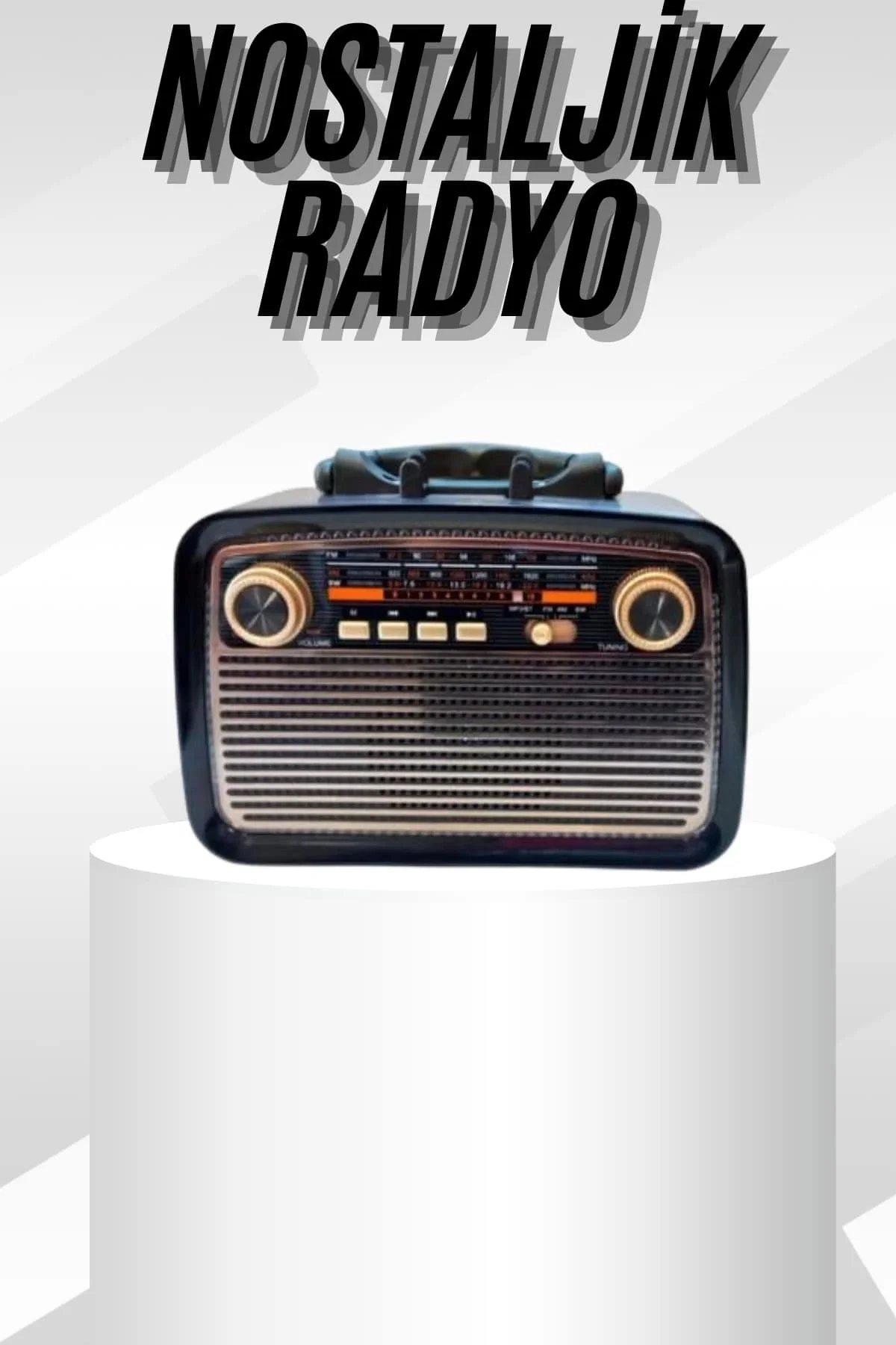 Müzik Kutusu Bluetooth Bağlantılı El Fenerli Nostaljik Tasarım Ra