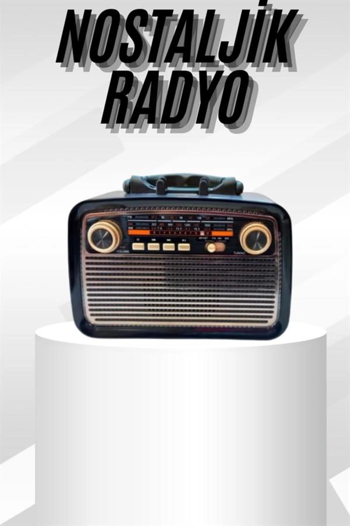 Müzik Kutusu Bluetooth Bağlantılı El Fenerli Nostaljik Tasarım Ra