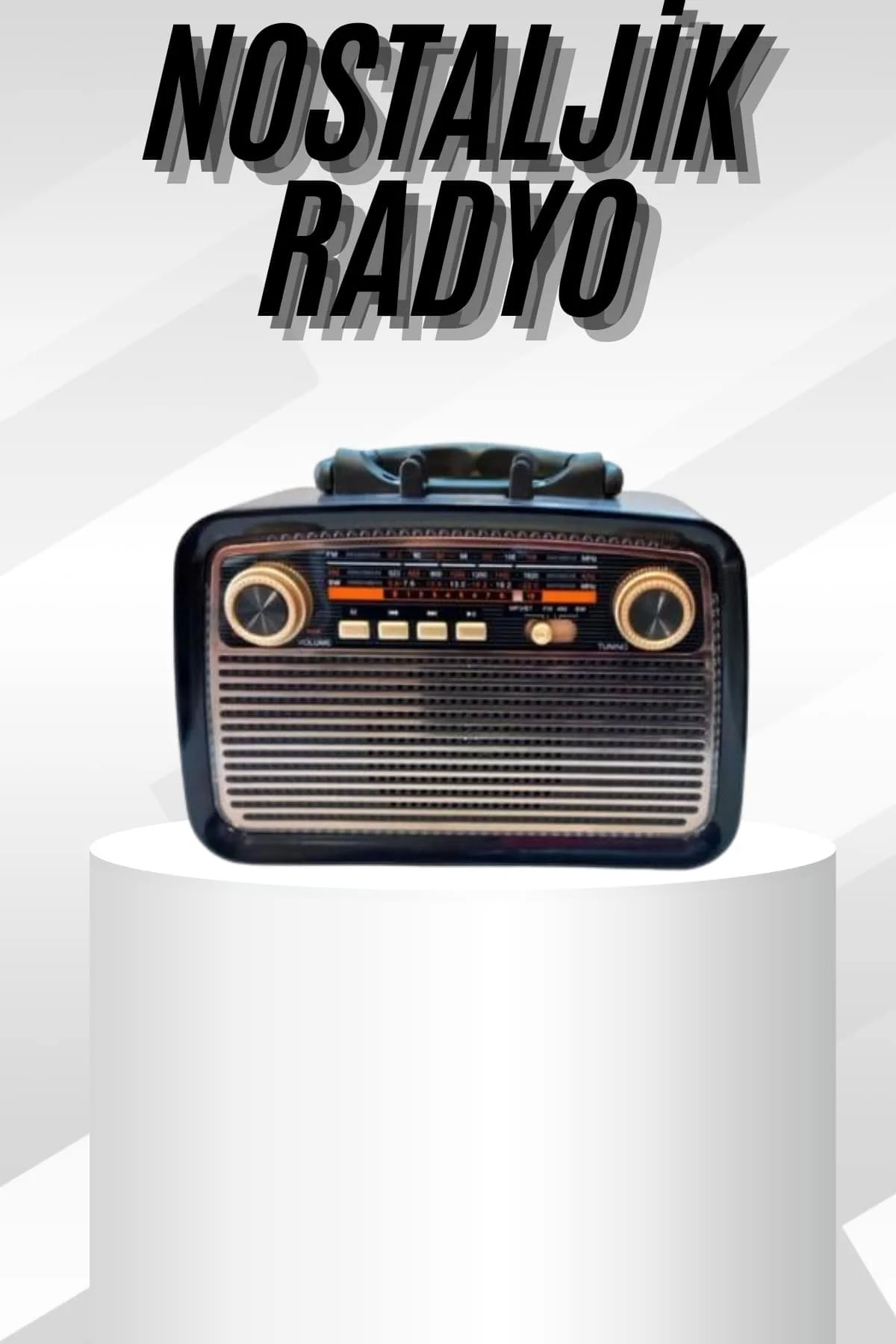 Müzik Kutusu Bluetooth Bağlantılı El Fenerli Nostaljik Tasarım Ra