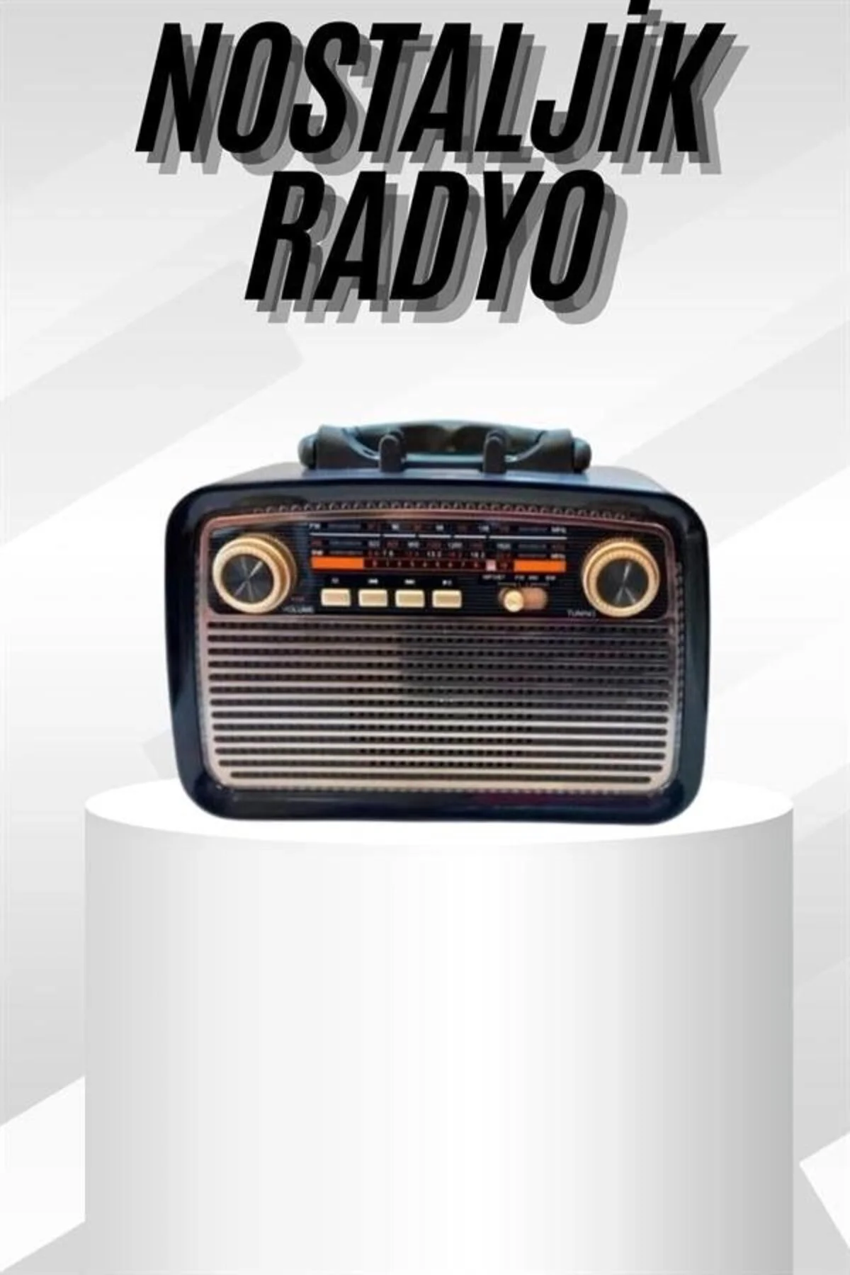 Müzik Kutusu Bluetooth Bağlantılı El Fenerli Nostaljik Tasarım Ra