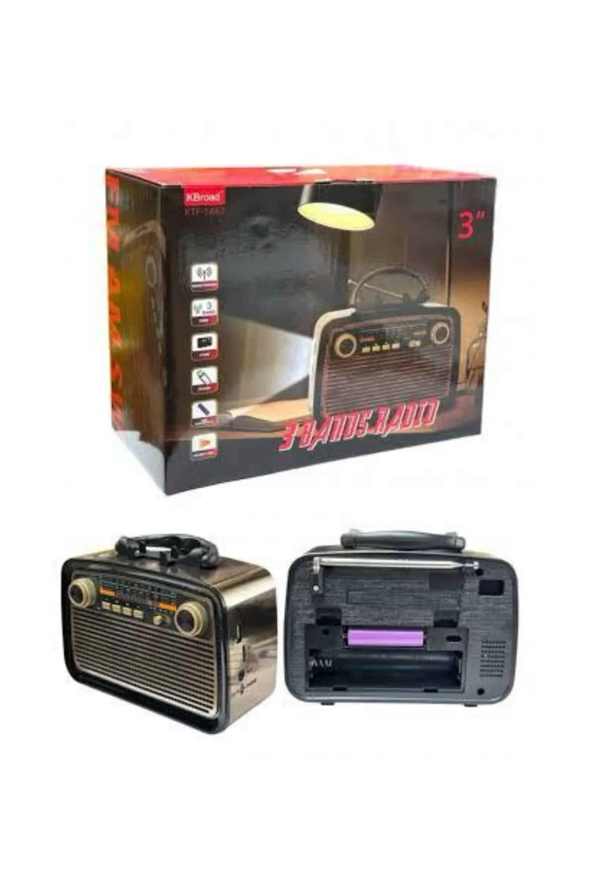 Müzik Kutusu Bluetooth Bağlantılı El Fenerli Nostaljik Tasarım Radyo Fiyatı, Yorumları ve Özellikleri