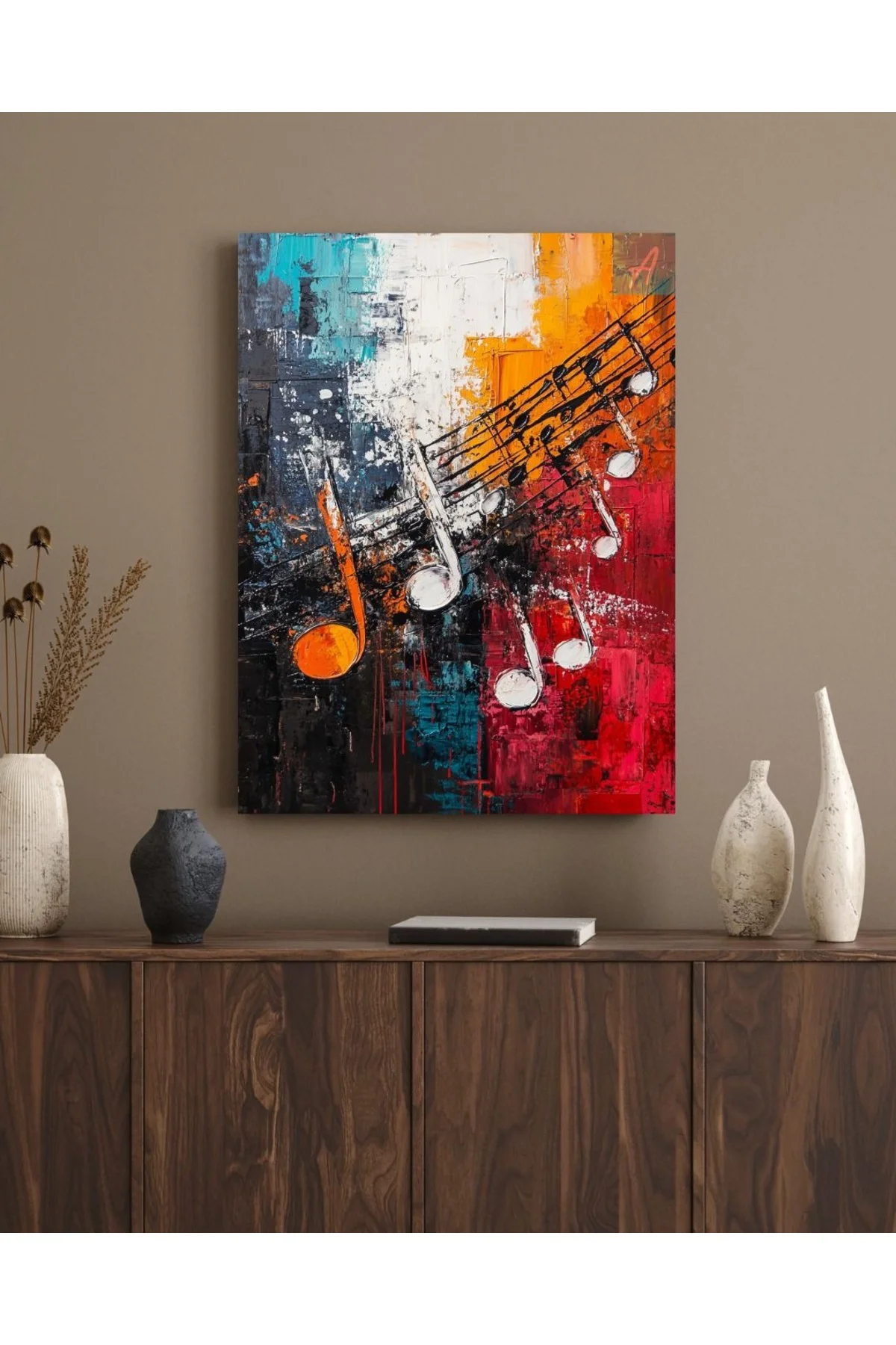 Müzik Notaları Kanvas Tablo 50x70 cm | Modern Soyut Müzik Temalı Dekoratif Duvar Tablosu Fiyatı, Yorumları ve Özellikleri