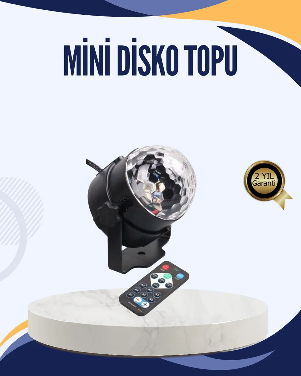 Müzik Sensörlü Renkli LED Parti Işığı - 7 Modlu Taşınabilir Disko Işığı Müzik Sensörlü Renkli LED Parti Işığı - 7 Modlu Taşınabilir Disko Işığı